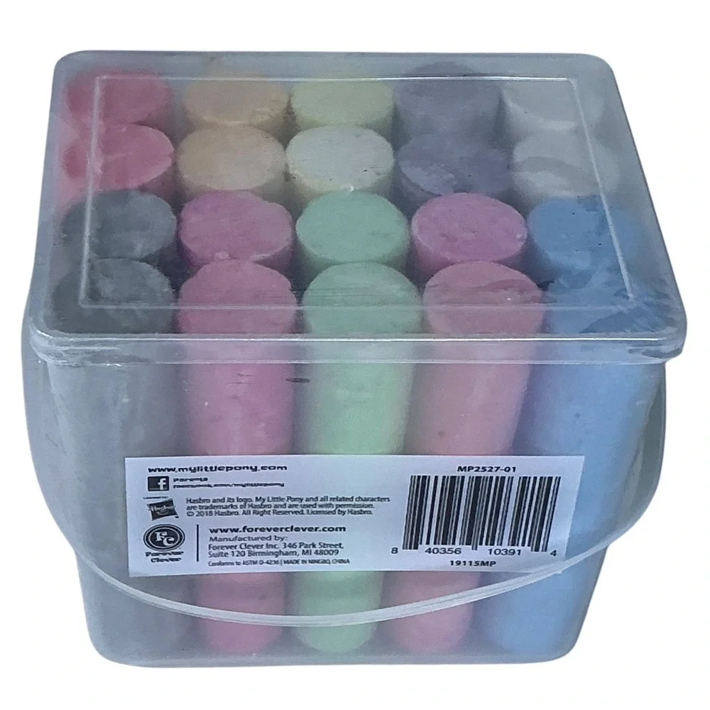My Little Pony Jumbo Sidewalk Chalk Sticks in Storage Tub 20 Piece Multicolor